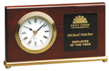 4" X 7.5" ENGRAVED ROSEWOOD PIANO FINISH CLOCK