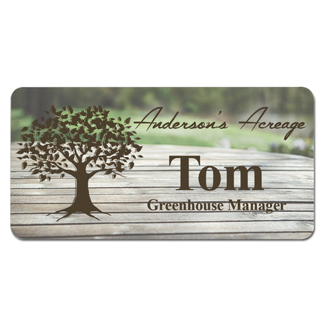 Full Color Plastic Name Badge, Rounded Corners.  Magnetic Backing