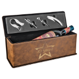 Leatherette Personalized Single Wine Box with Tools