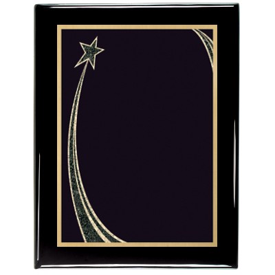 Black Piano Finish Plaque with Rising Star Plate