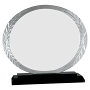 Oval Accent Glass on Black Base