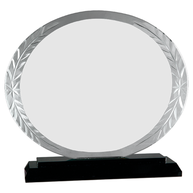 Oval Accent Glass on Black Base