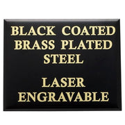 Black Brass Plated Steel Personalized Engraved Plate/ Multiple Size Options/ For your custom projects and labels/ Adhesive Backing