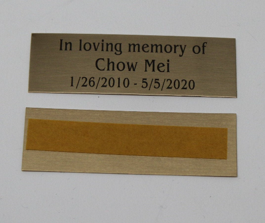 Personalized Engraved Plate/ Multiple Size Options/ Gold Brass Engraved Black for your custom projects and labels/ Adhesive Backing