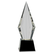 Obelisk Facet Crystal on Black Pedestal Base