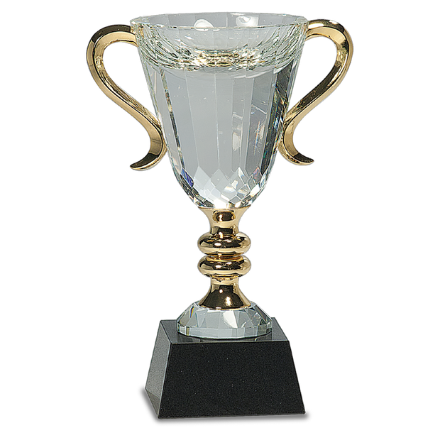 Crystal Cup with Gold Handles and Stem