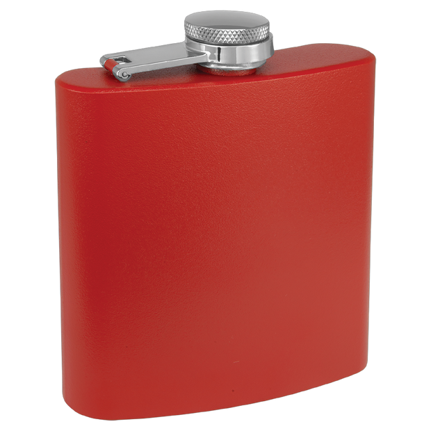 6 oz Powder Coated Stainless Steel Flask Engraved with your custom text or design
