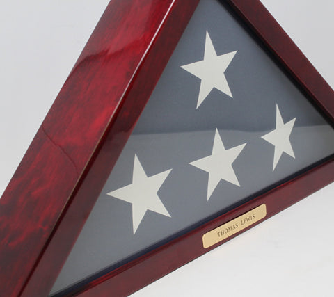 Personalized Engraved Name Plate for Flag Case - Memorial Burial - Adhesive backing - Veterans - Shadow Box - Brass