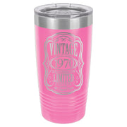 Engraved Birthday Tumbler -  20 oz Polar Camel with Lid - Vintage Personalized