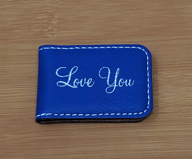 Engraved Leatherette Money Clip - Magnetic - Engraved - Your Name or Logo - Office Event - Gifts for Him - Custom