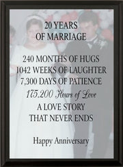 Wedding Anniversary Plaque | Anniversary Frames | Laser Etched