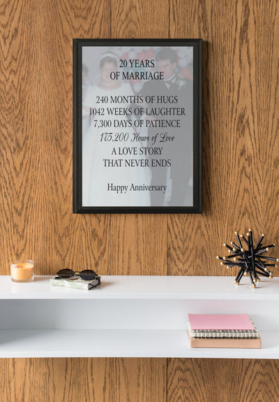 Wedding Anniversary Plaque | Anniversary Frames | Laser Etched