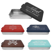 Personalized Baking dish - 9" x 13" - Available in 5 colors - Aluminum Cake Pan -  Laser Engraved Lid