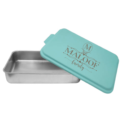 Personalized Baking dish - 9" x 13" - Available in 5 colors - Aluminum Cake Pan -  Laser Engraved Lid
