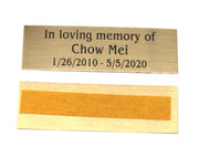 Personalized Engraved Brass Plate - 1" x 3" square corners - Gold Metal Engraves Black - Your Custom Custom Project Label - Adhesive Backing