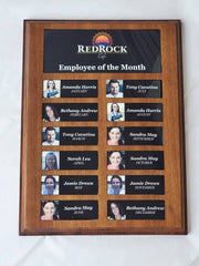 Employee Recognition Award 9" x 12" Pocket 12 Plate Perpetual Plaque Perfect for Employee Appreciation, Corporate Awards