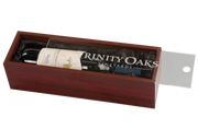 Rosewood Finish Wine Box with Engraved Clear Acrylic Lid